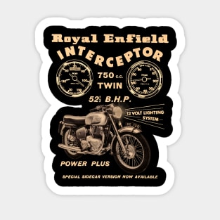 Royal Enfield Interceptor vintage Advertising by MotorManiac Sticker